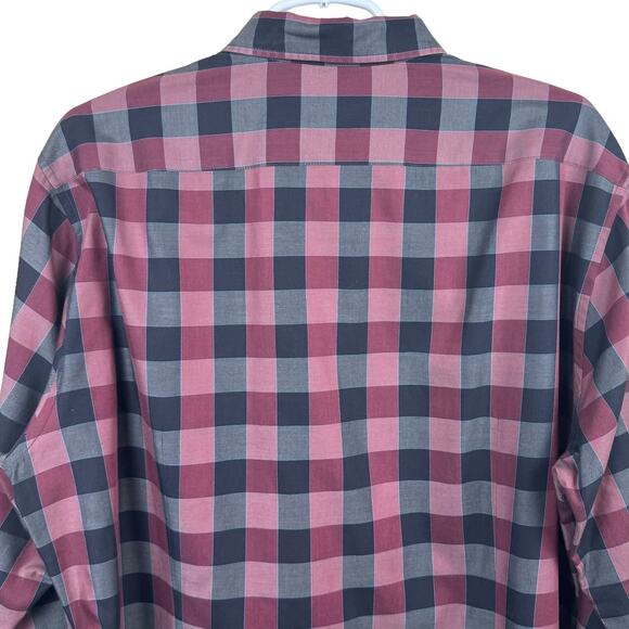 Men's BOSS Hugo Boss Red Gray Lando Checked Button Up Regular Fit Cotton Shirt L - Picture 5 of 11